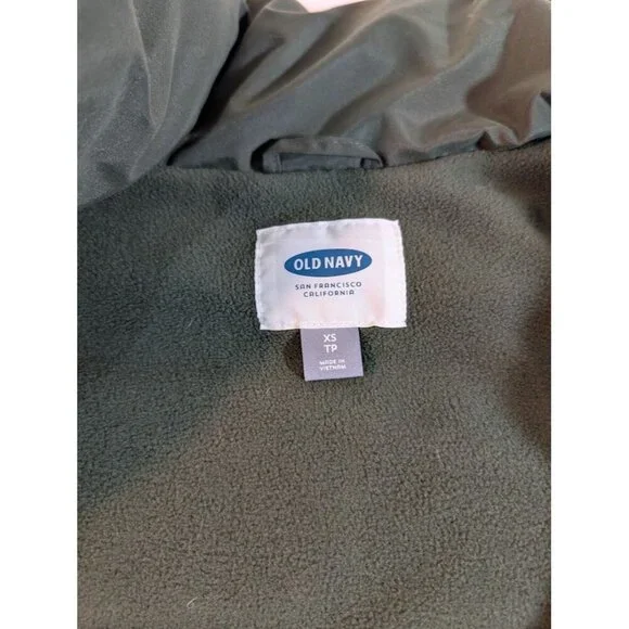 Old Navy Frost Free Fleece Lined Full Zip Quilted Puffer Vest Green Sz XS C10 - Picture 6 of 8